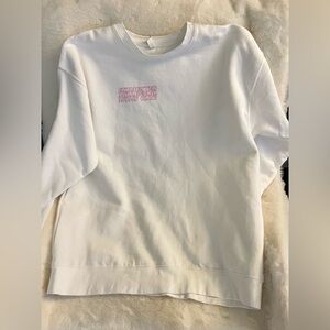 Exhausted Millennial Moms Club Sweatshirt | White Pink Graphic | 2X